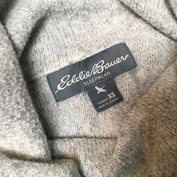 Eddie Bauer‎ Sleepwear Sweater Grey Funnel Neck Long Sleeve Pullover Women's XS - Picture 2 of 9